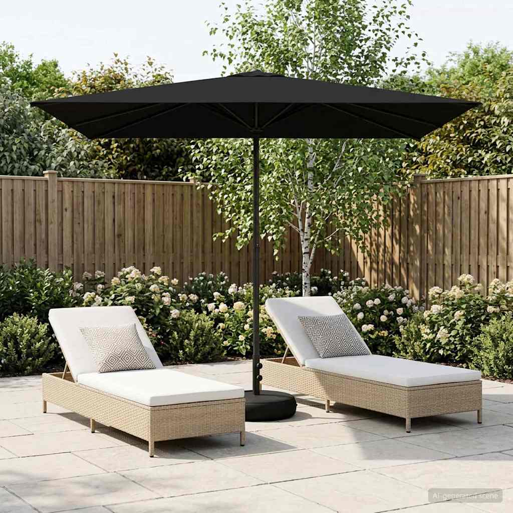 vidaXL Tuinparasol 200 x 300 cm Polyester Rechthoekig Crèmekleurig