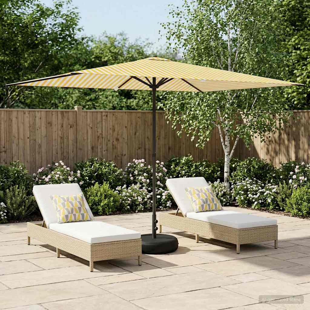 vidaXL Tuinparasol 200 x 300 cm Polyester Rechthoekig Crèmekleurig