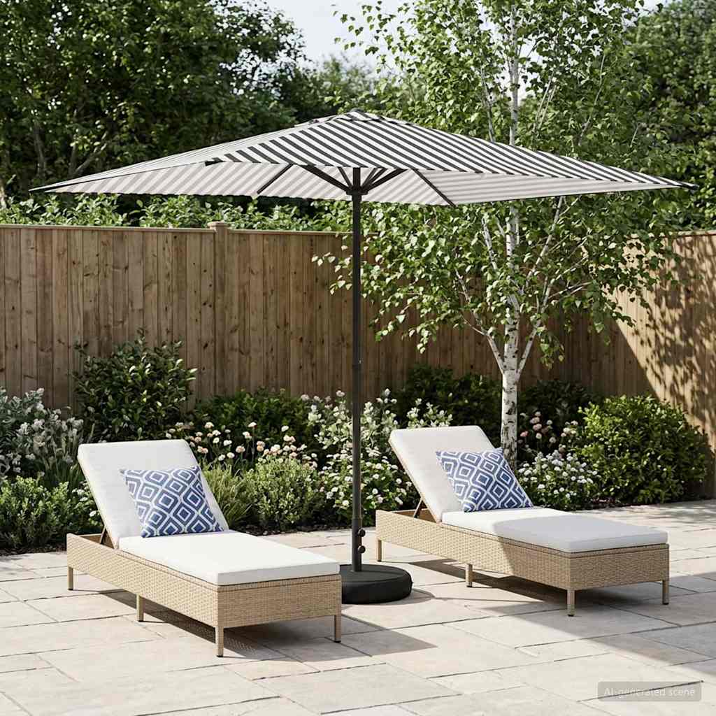vidaXL Tuinparasol 200 x 300 cm Polyester Rechthoekig Crèmekleurig
