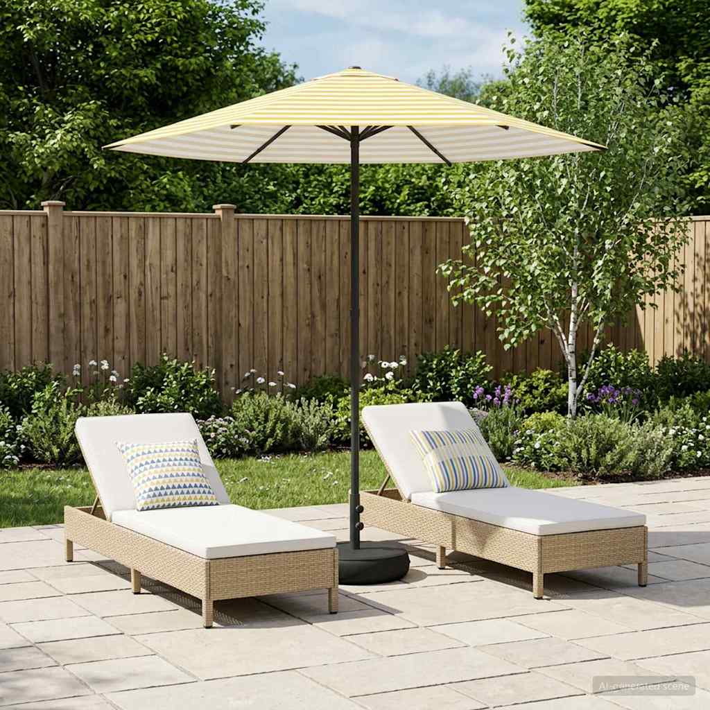vidaXL Tuinparasol 200 x 300 cm Polyester Rechthoekig Crèmekleurig