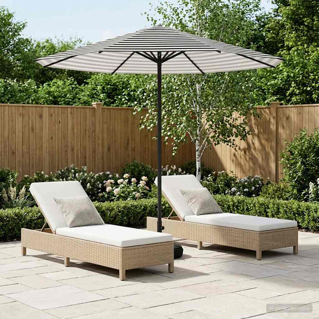 vidaXL Tuinparasol 200 x 300 cm Polyester Rechthoekig Crèmekleurig