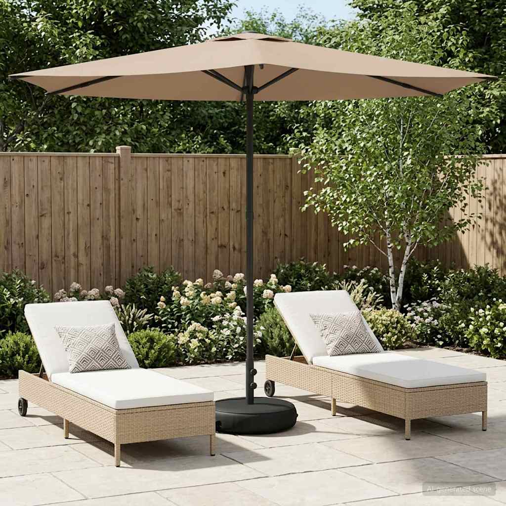 vidaXL Tuinparasol 200 x 300 cm Polyester Rechthoekig Crèmekleurig