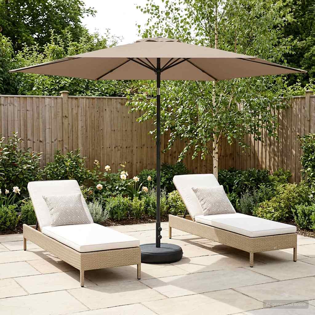 vidaXL Tuinparasol 200 x 300 cm Polyester Rechthoekig Crèmekleurig