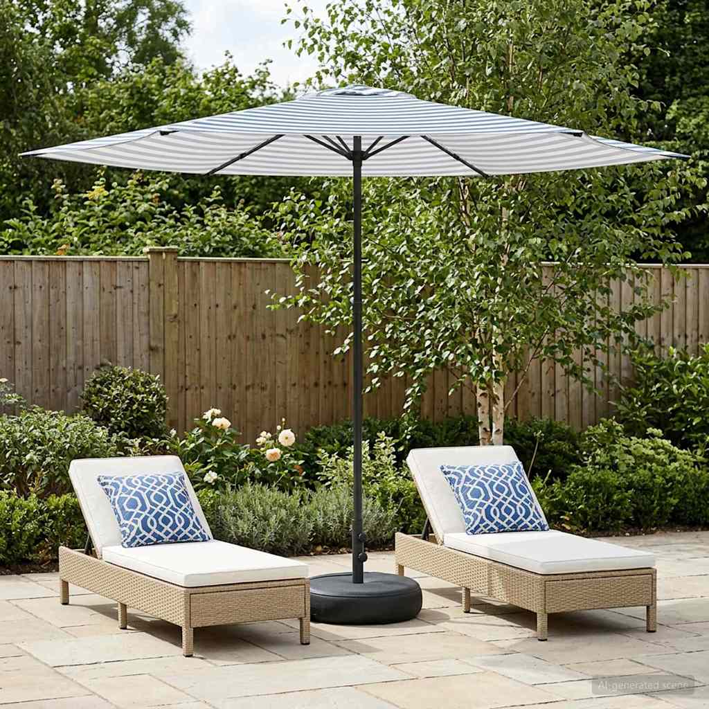 vidaXL Tuinparasol 200 x 300 cm Polyester Rechthoekig Crèmekleurig
