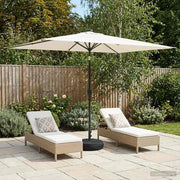 vidaXL Tuinparasol met LED-lampen en voet 200 x 300 cm Polyester
