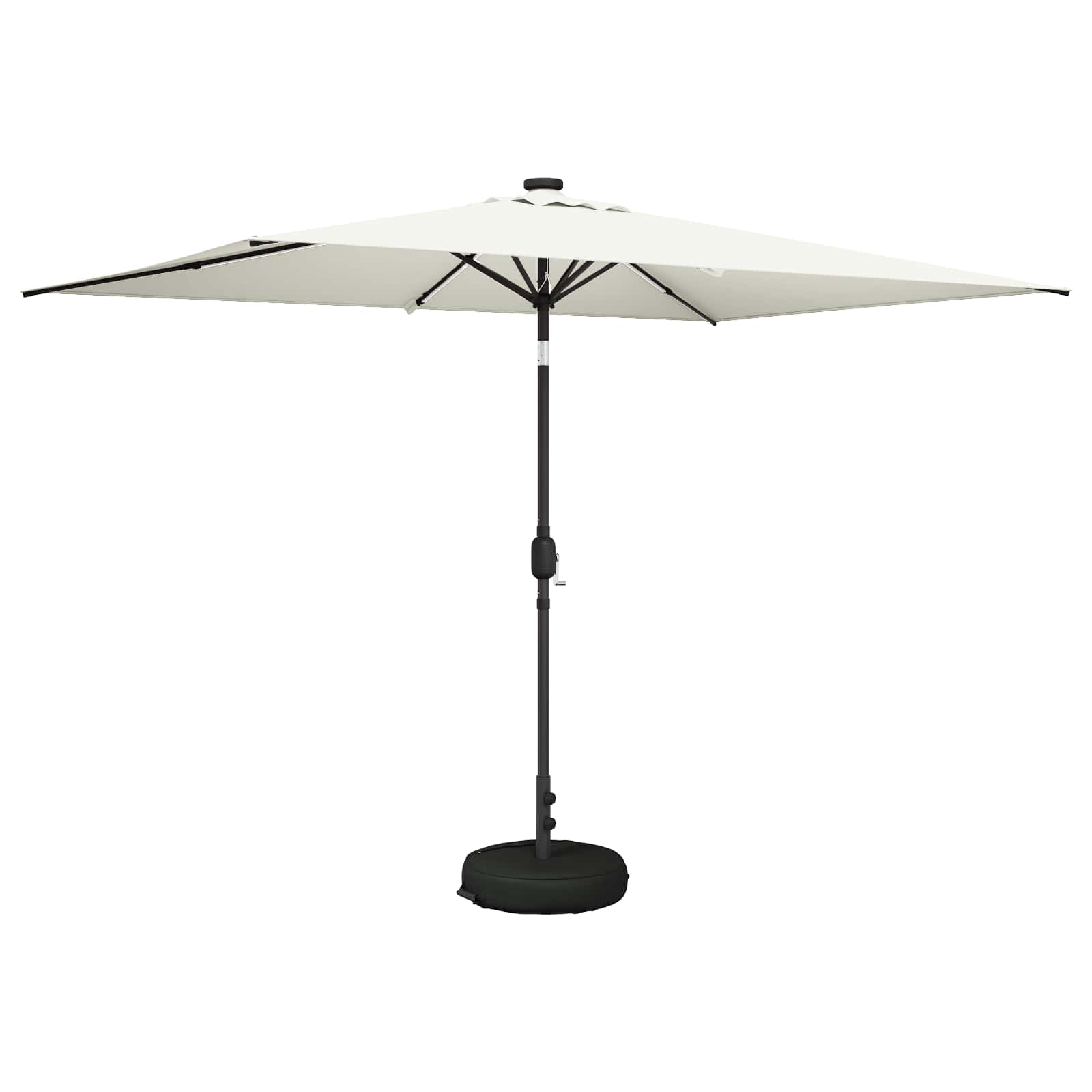 vidaXL Tuinparasol met LED-lampen en voet 200 x 300 cm Polyester