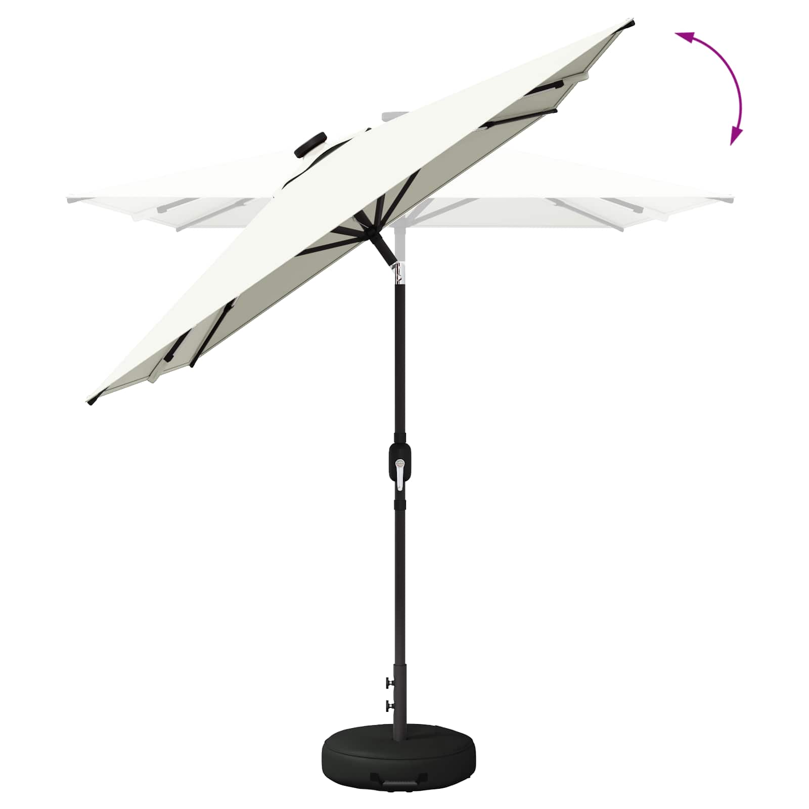 vidaXL Tuinparasol met LED-lampen en voet 200 x 300 cm Polyester