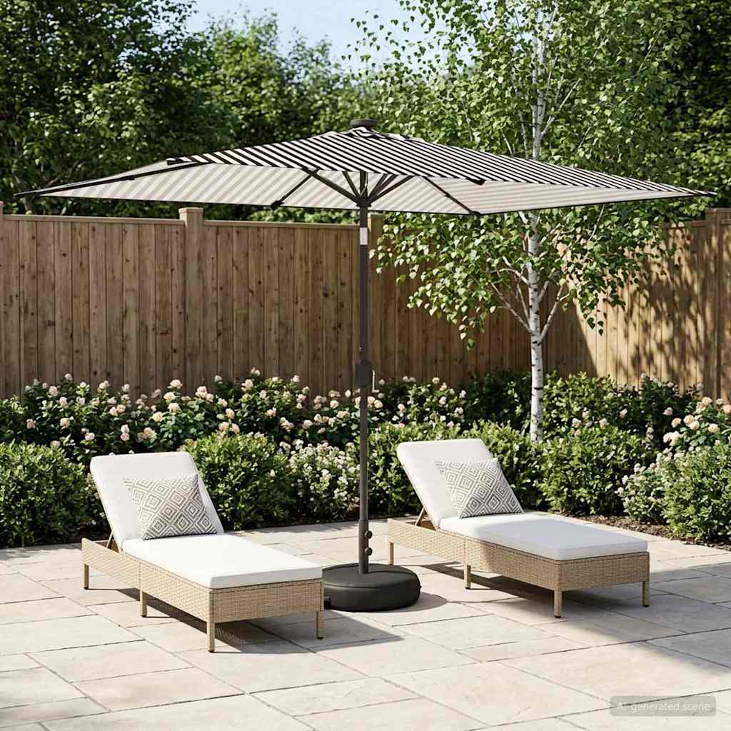 vidaXL Tuinparasol met LED-lampen en voet 200 x 300 cm Polyester