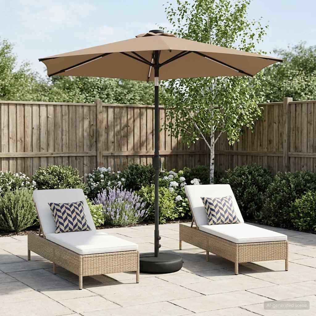 vidaXL Tuinparasol met LED-lampen en voet 200 x 300 cm Polyester