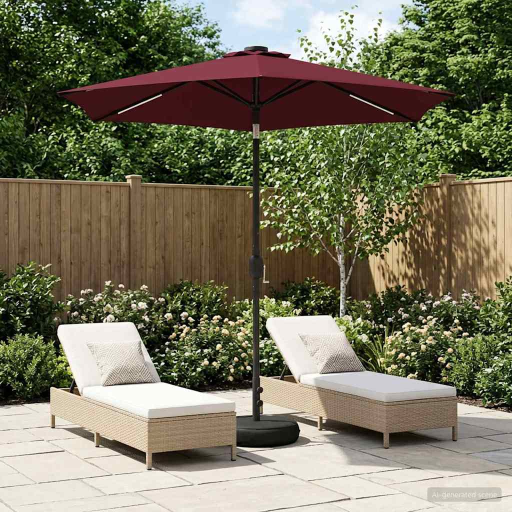 vidaXL Tuinparasol met LED-lampen en voet 200 x 300 cm Polyester