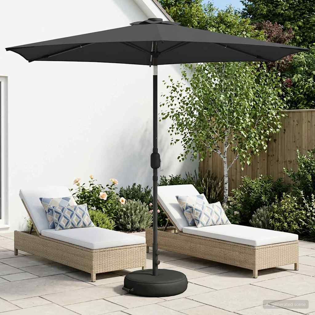 vidaXL Tuinparasol met LED-lampen en voet 200 x 300 cm Polyester