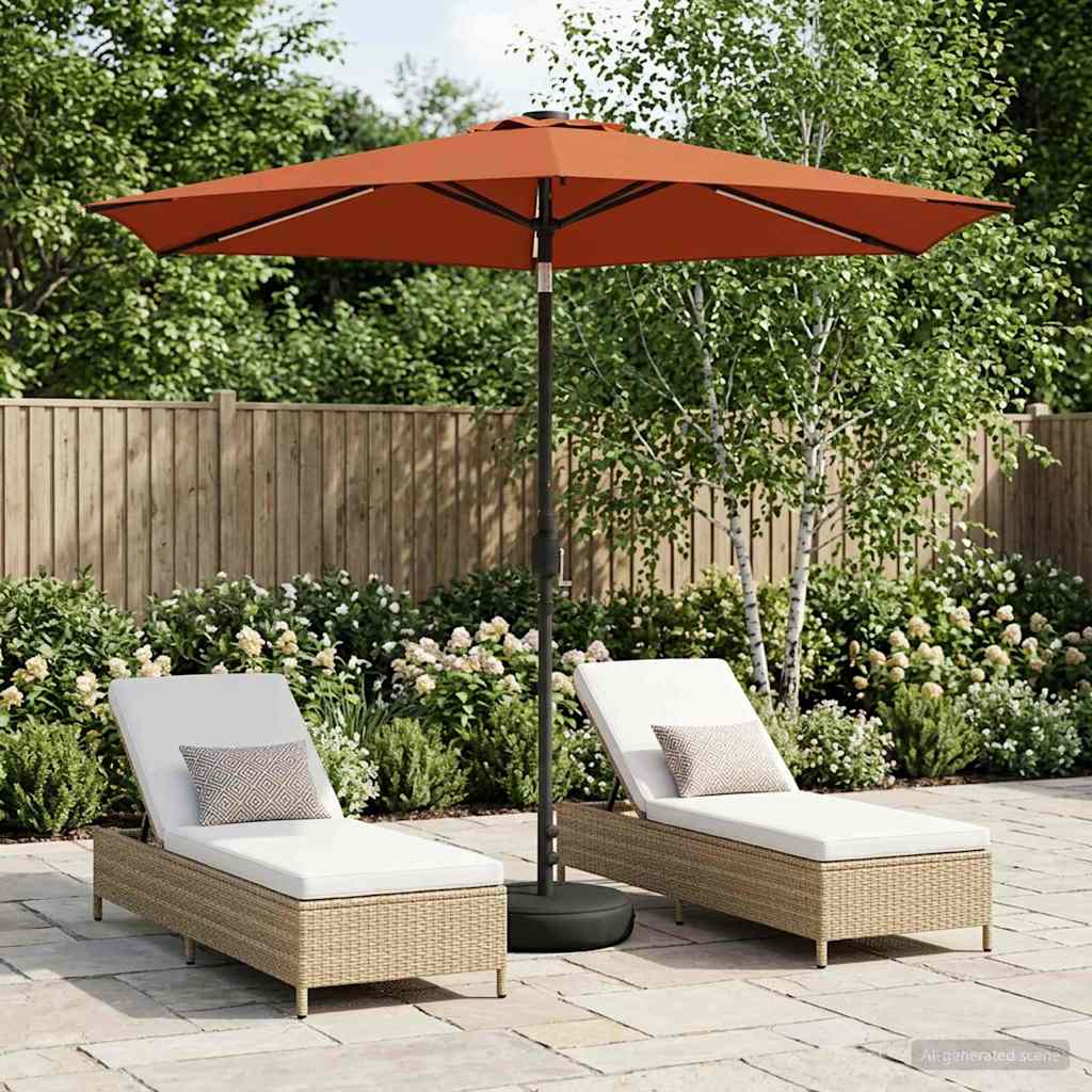 vidaXL Tuinparasol met LED-lampen en voet 200 x 300 cm Polyester