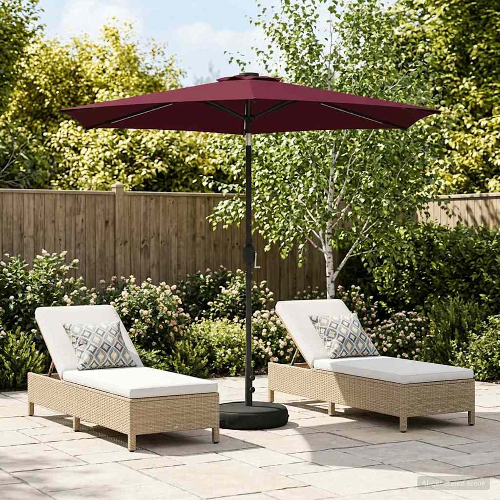 vidaXL Tuinparasol met LED-lampen en voet 200 x 300 cm Polyester