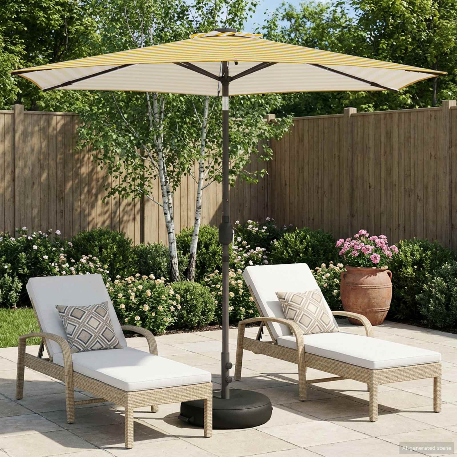 vidaXL Tuinparasol met LED-lampen en voet 200 x 300 cm Polyester