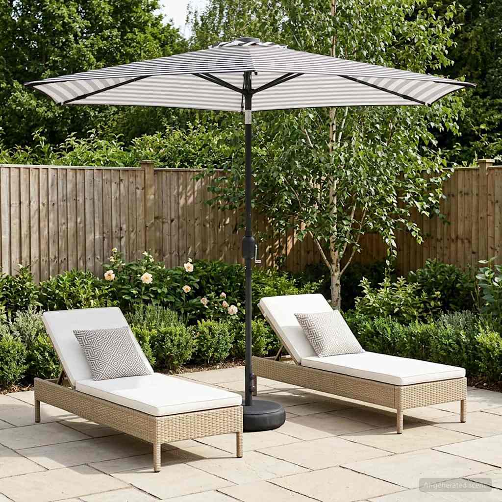 vidaXL Tuinparasol met LED-lampen en voet 200 x 300 cm Polyester