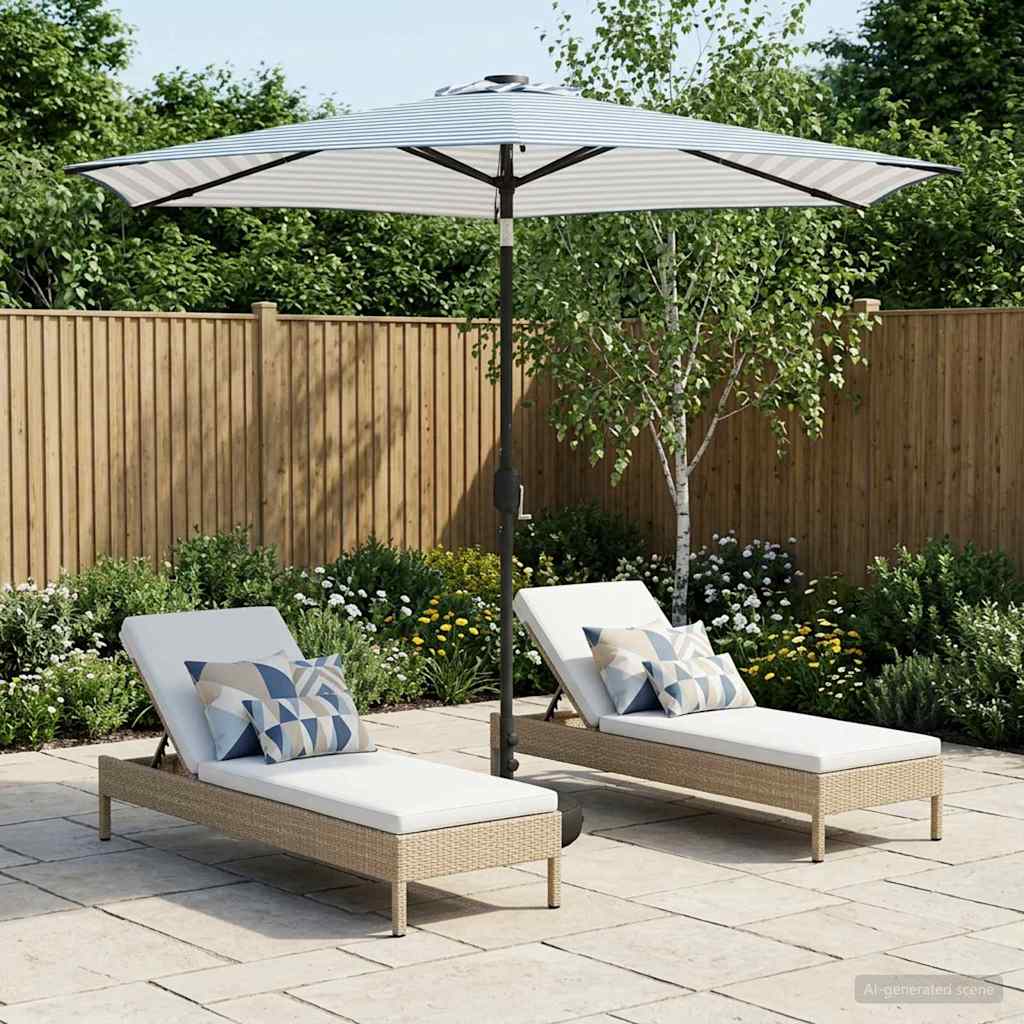 vidaXL Tuinparasol met LED-lampen en voet 200 x 300 cm Polyester