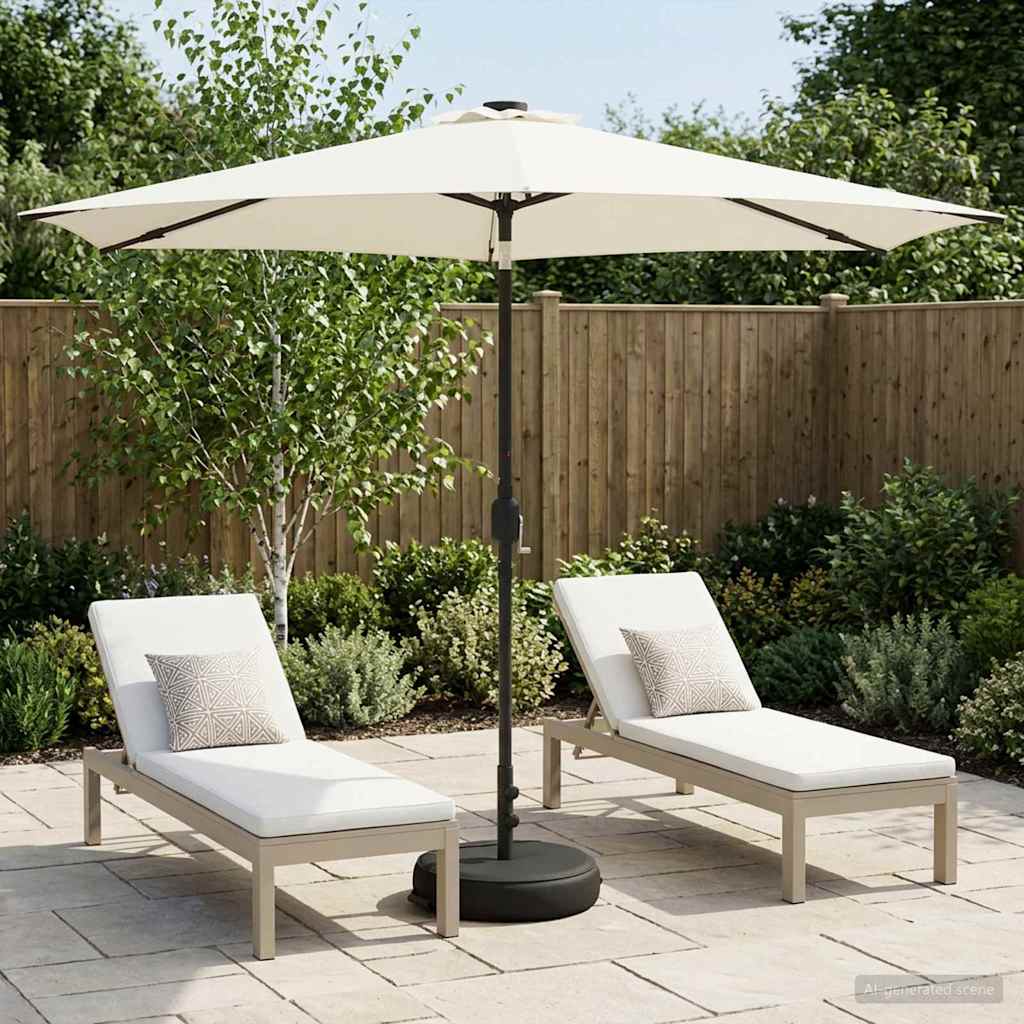 vidaXL Tuinparasol met LED-lampen en voet 200 x 300 cm Polyester