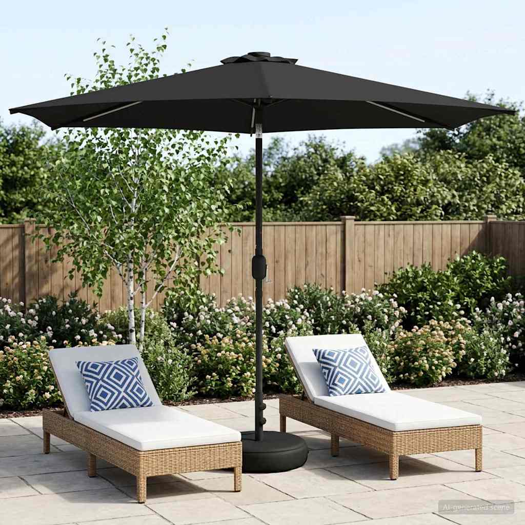 vidaXL Tuinparasol met LED-lampen en voet 200 x 300 cm Polyester