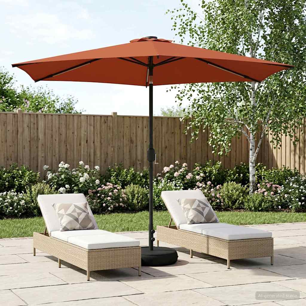 vidaXL Tuinparasol met LED-lampen en voet 200 x 300 cm Polyester
