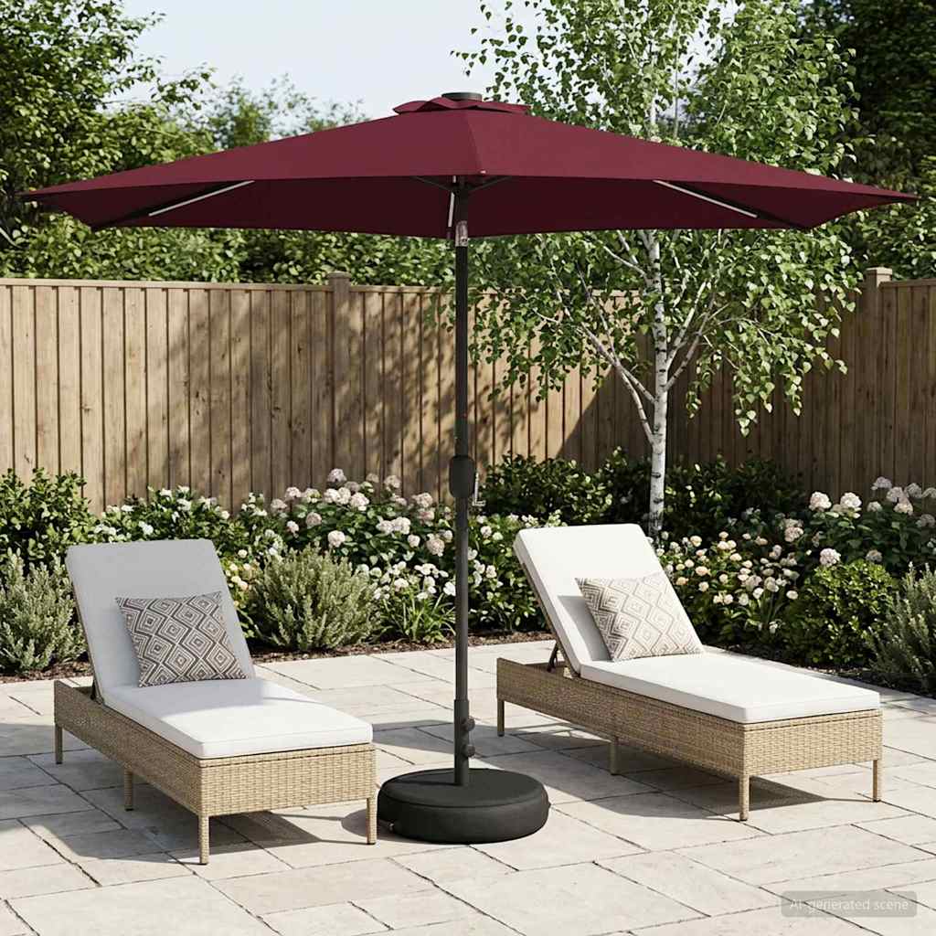 vidaXL Tuinparasol met LED-lampen en voet 200 x 300 cm Polyester
