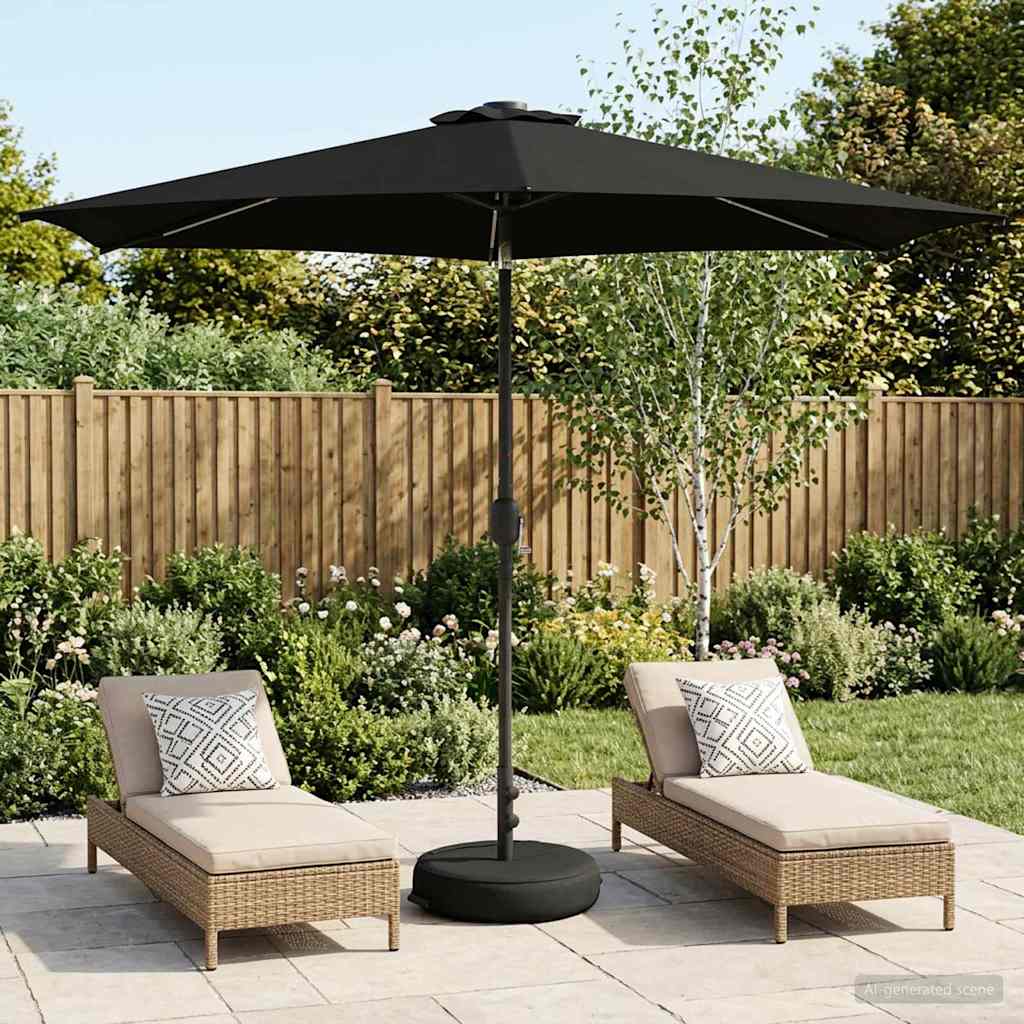 vidaXL Tuinparasol met LED-lampen en voet 200 x 300 cm Polyester