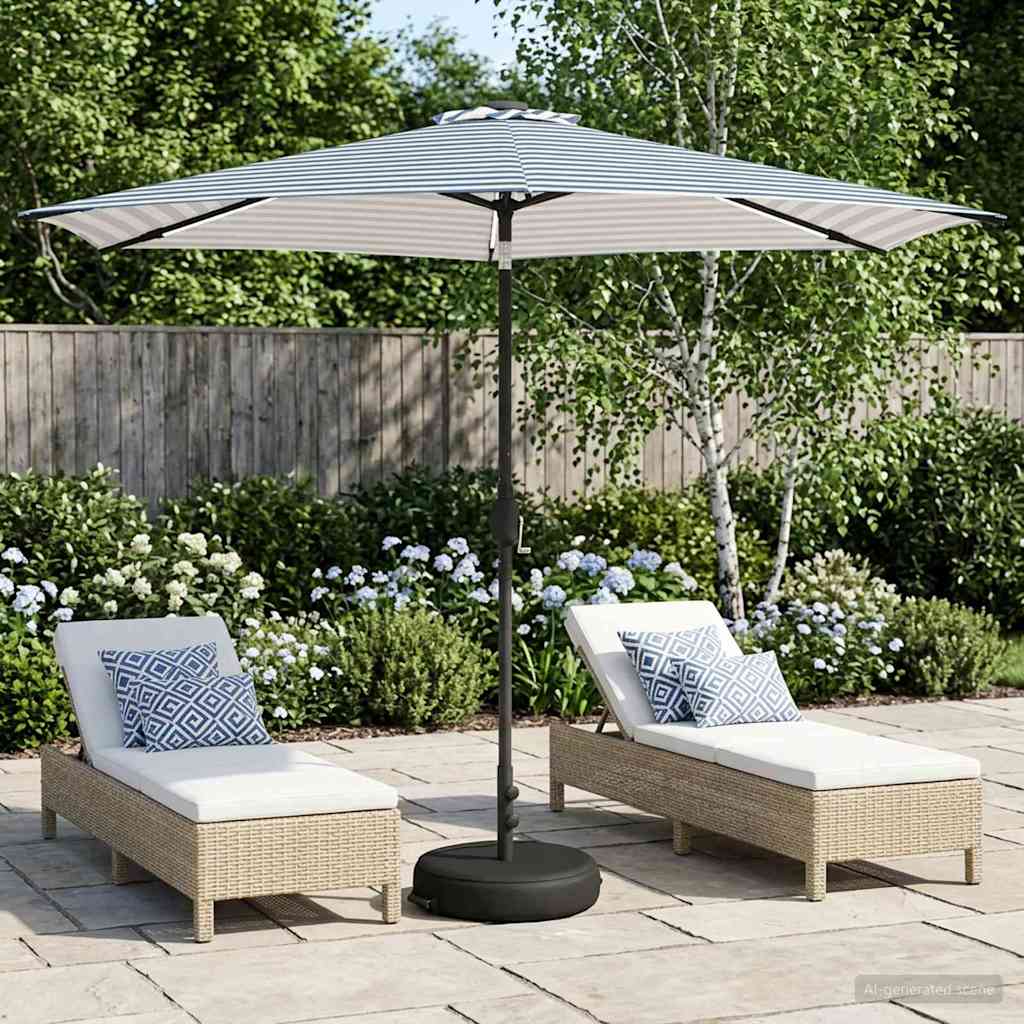 vidaXL Tuinparasol met LED-lampen en voet 200 x 300 cm Polyester