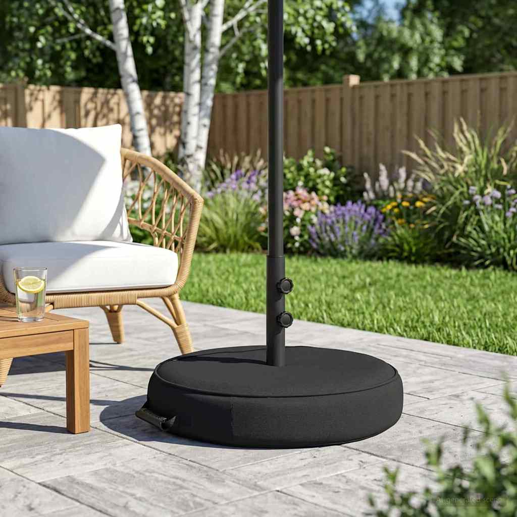 vidaXL Patio Parasolvoet 50 x 50 cm Staal Zwart