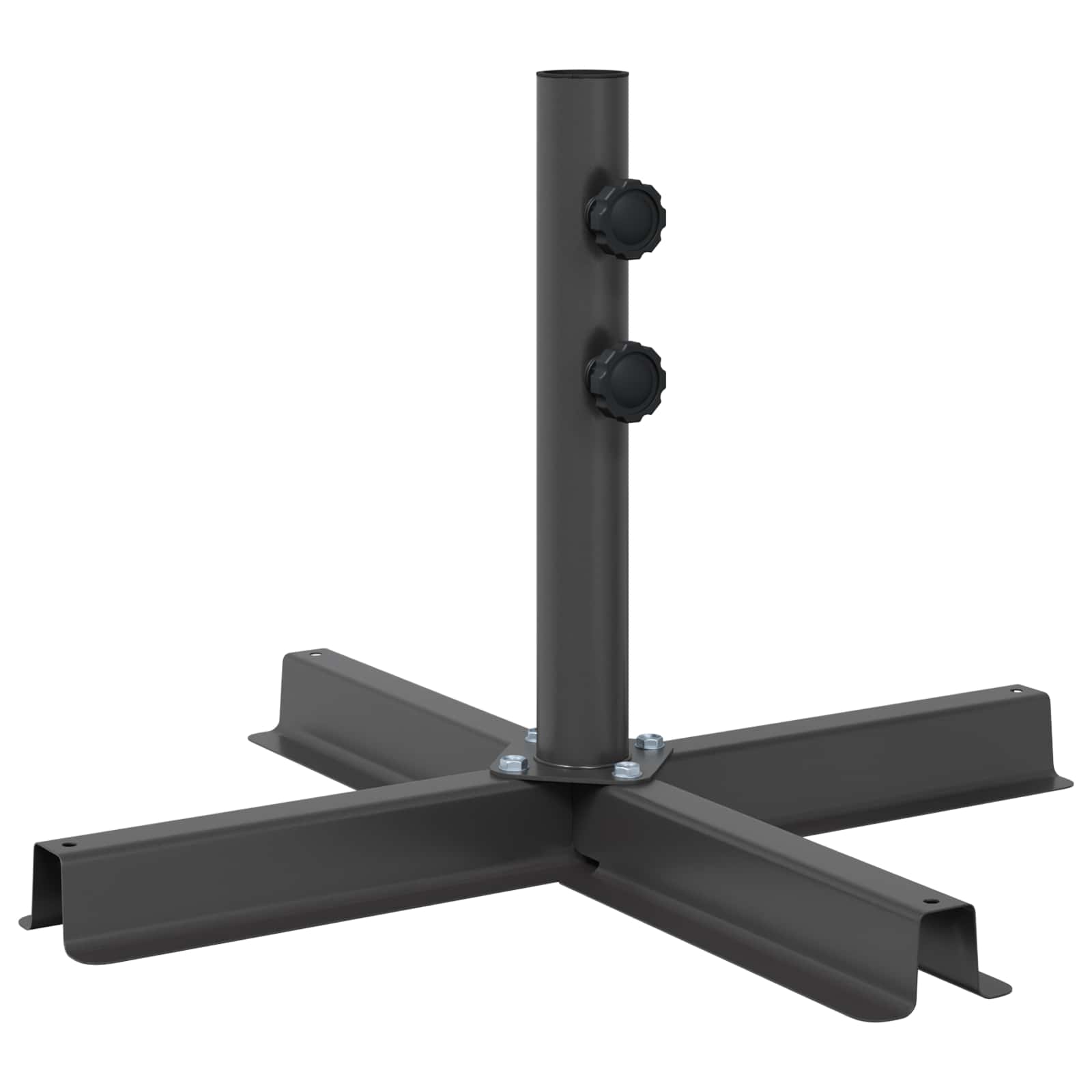 vidaXL Patio Parasolvoet 50 x 50 cm Staal Zwart