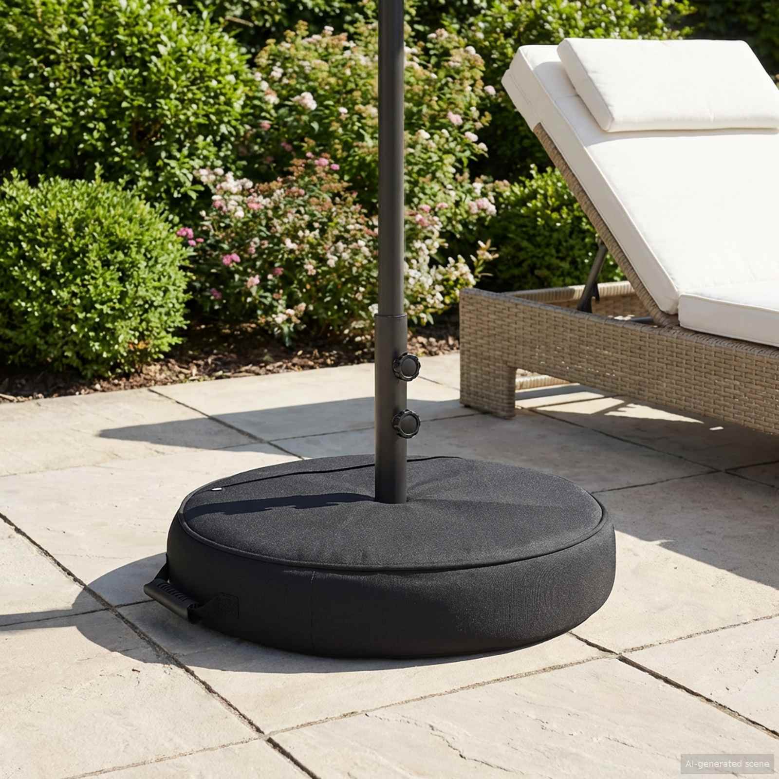 vidaXL Patio Parasolvoet 50 x 50 cm Staal Zwart