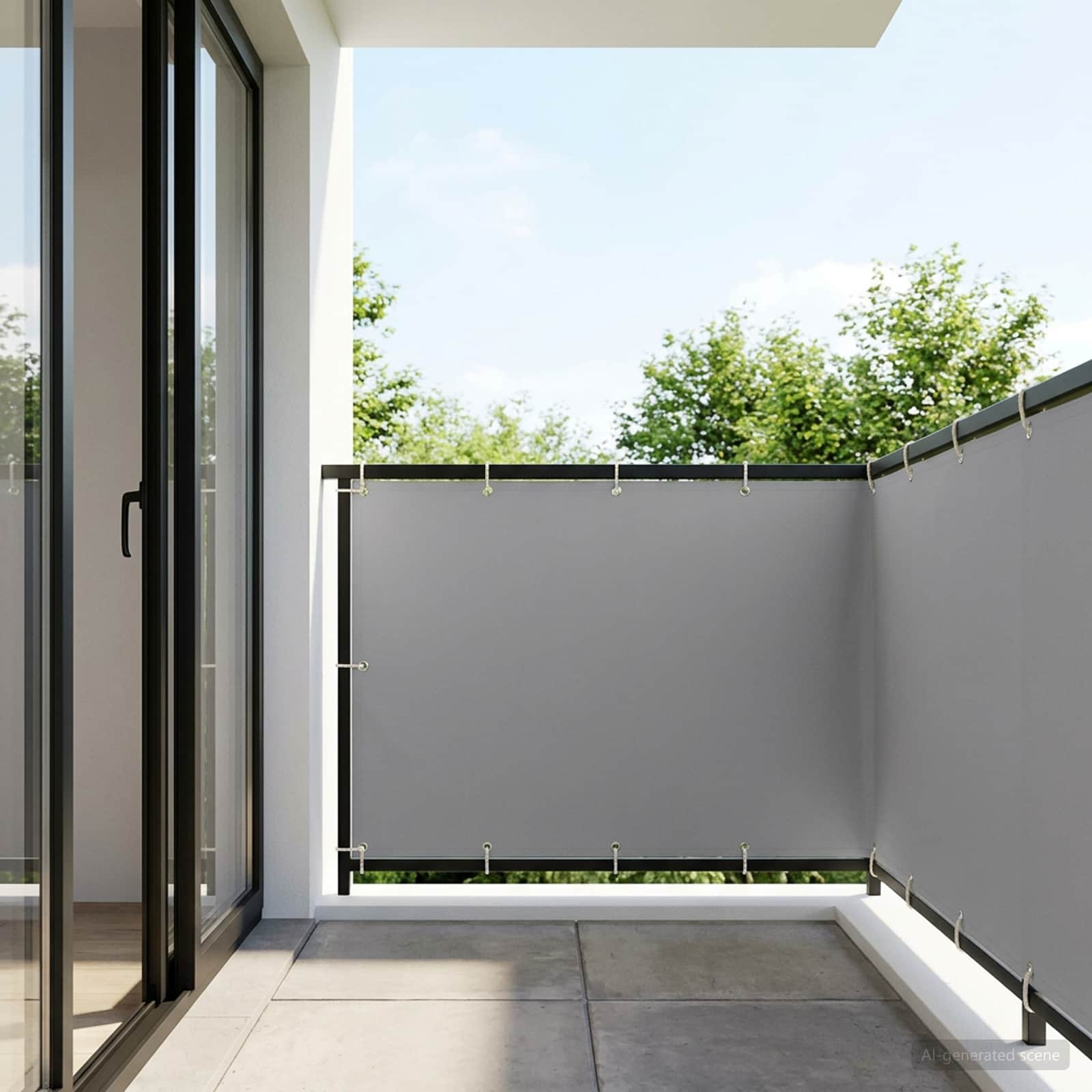 vidaXL Balkon Scherm Lichtgrijs 100 x 200 cm Oxford Stof
