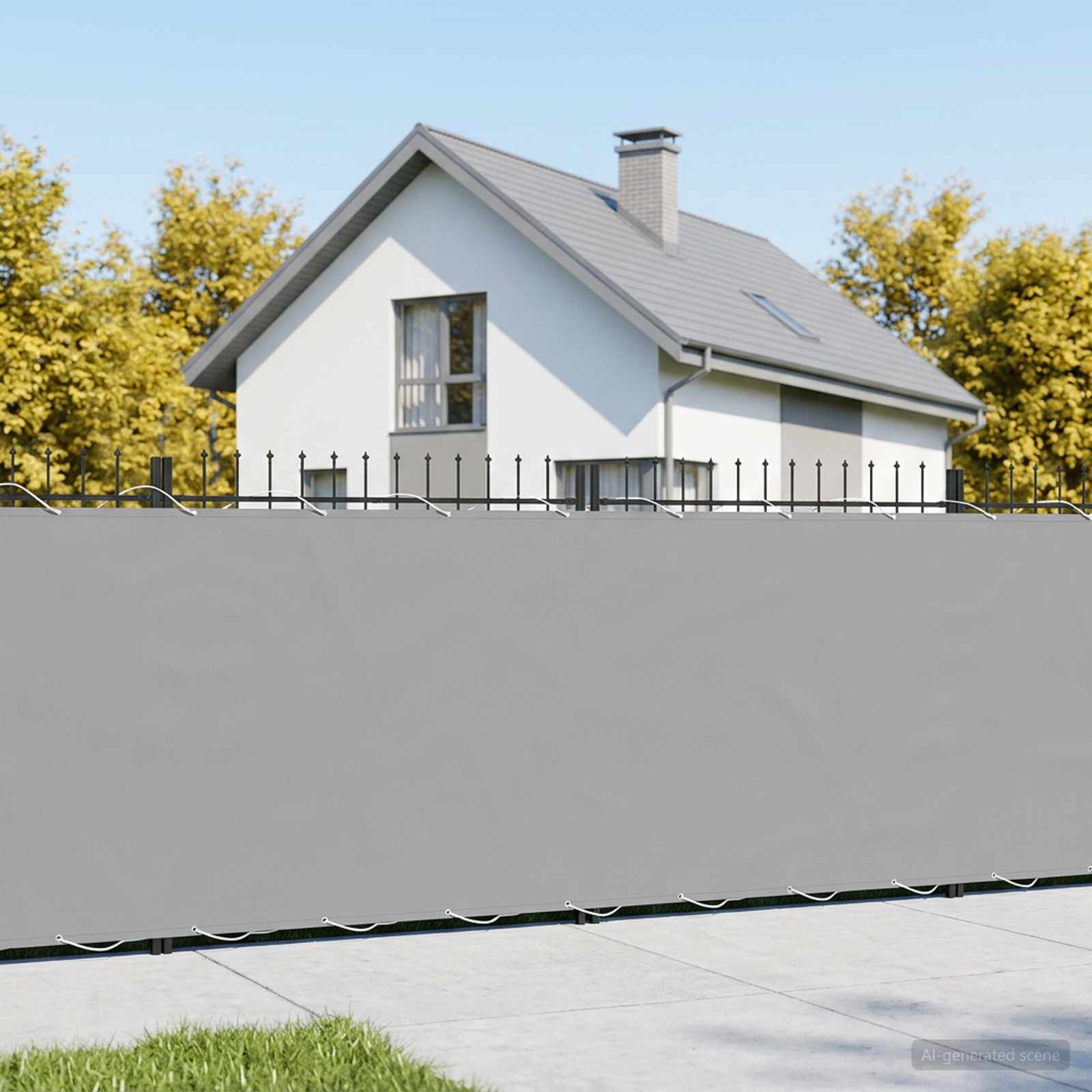 vidaXL Balkon Privacy Scherm 1,2 x 15 m Stof met PU-coating Lichtgrijs