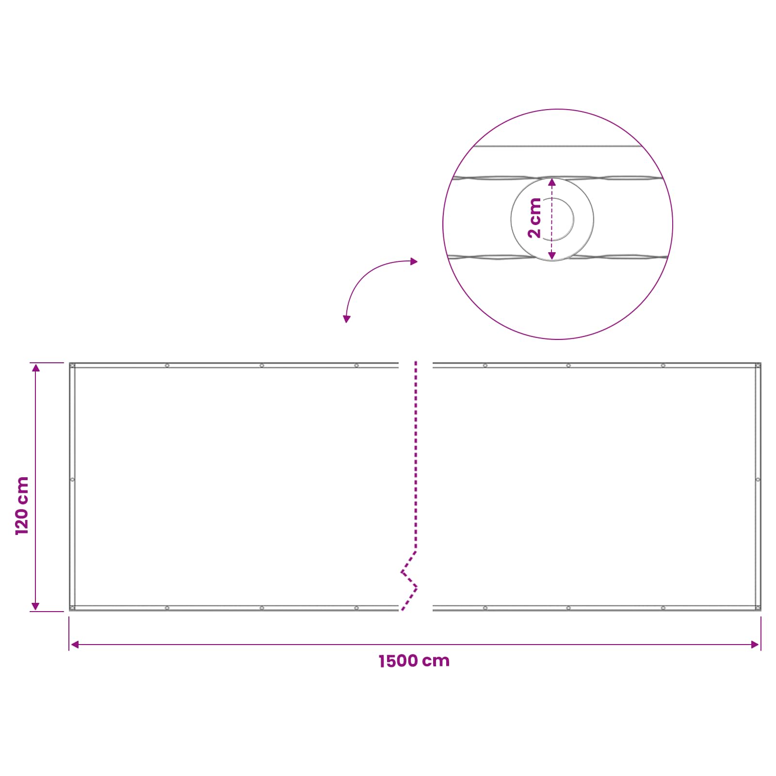 vidaXL Balkon Privacy Scherm 1,2 x 15 m Stof met PU-coating Lichtgrijs