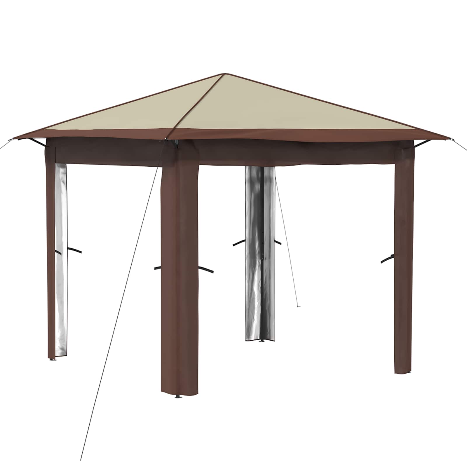 vidaXL Gazebo zonder Zijwand 2,6 x 2,6 m Crème en bruin
