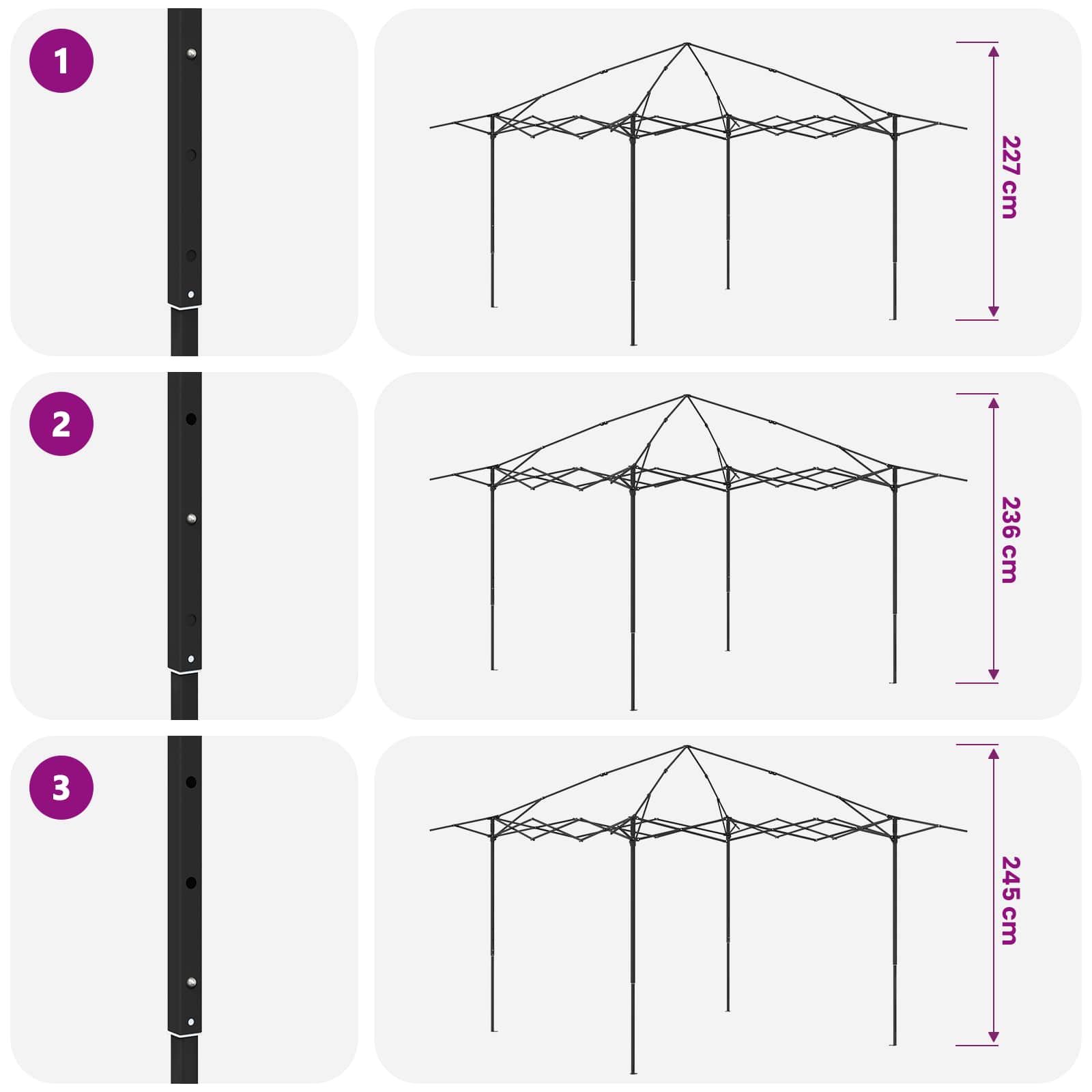 vidaXL Gazebo met 4 Zijwanden 3,3 x 3,3 m Crème en bruin