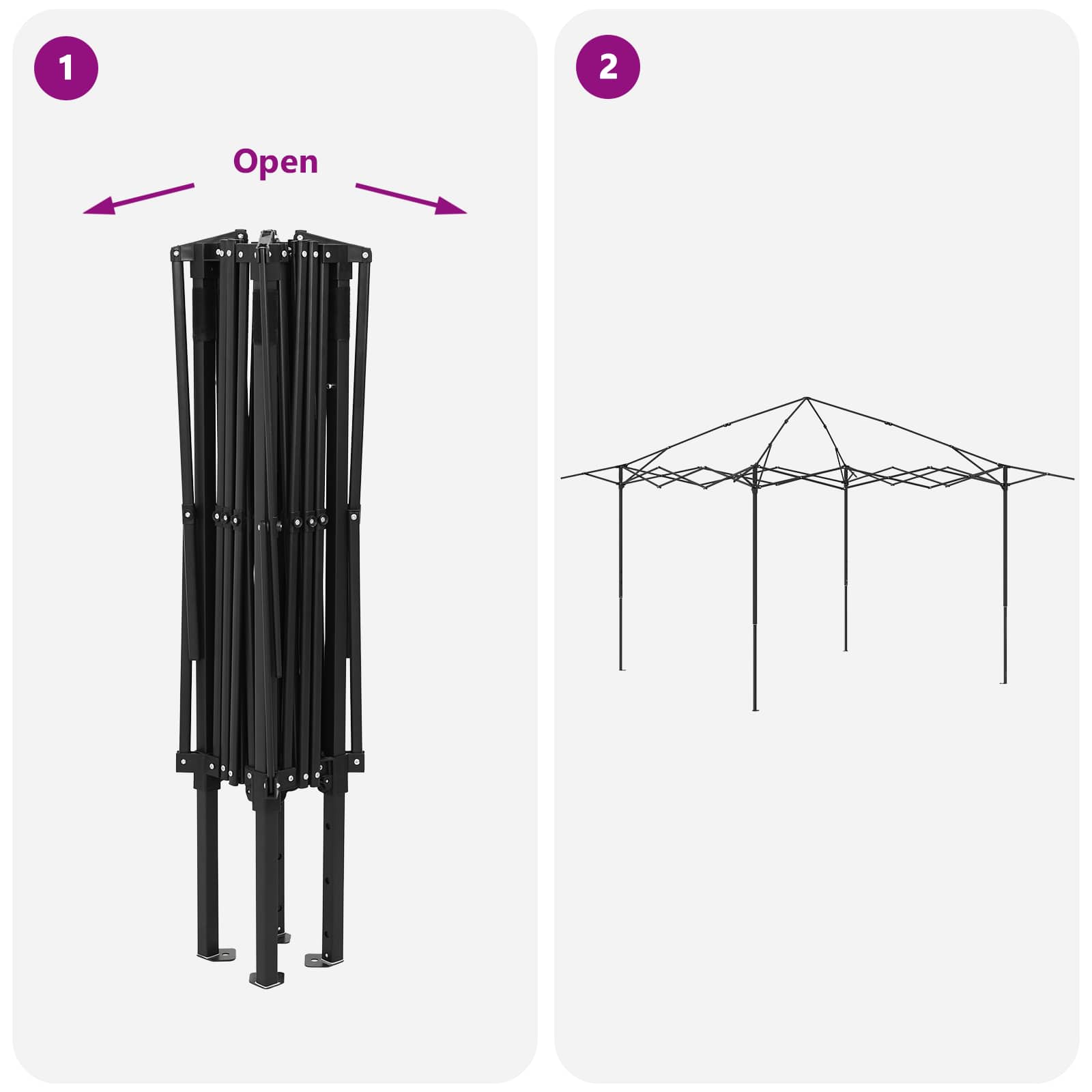 vidaXL Gazebo met 4 Zijwanden 3,3 x 3,3 m Crème en bruin