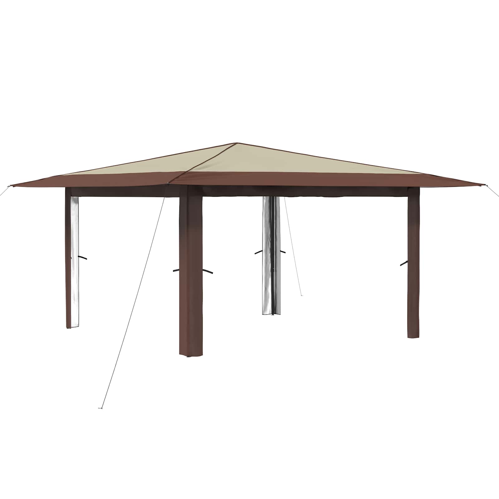 vidaXL Paviljoen zonder Zijwand 4 x 4 m Crème en bruin