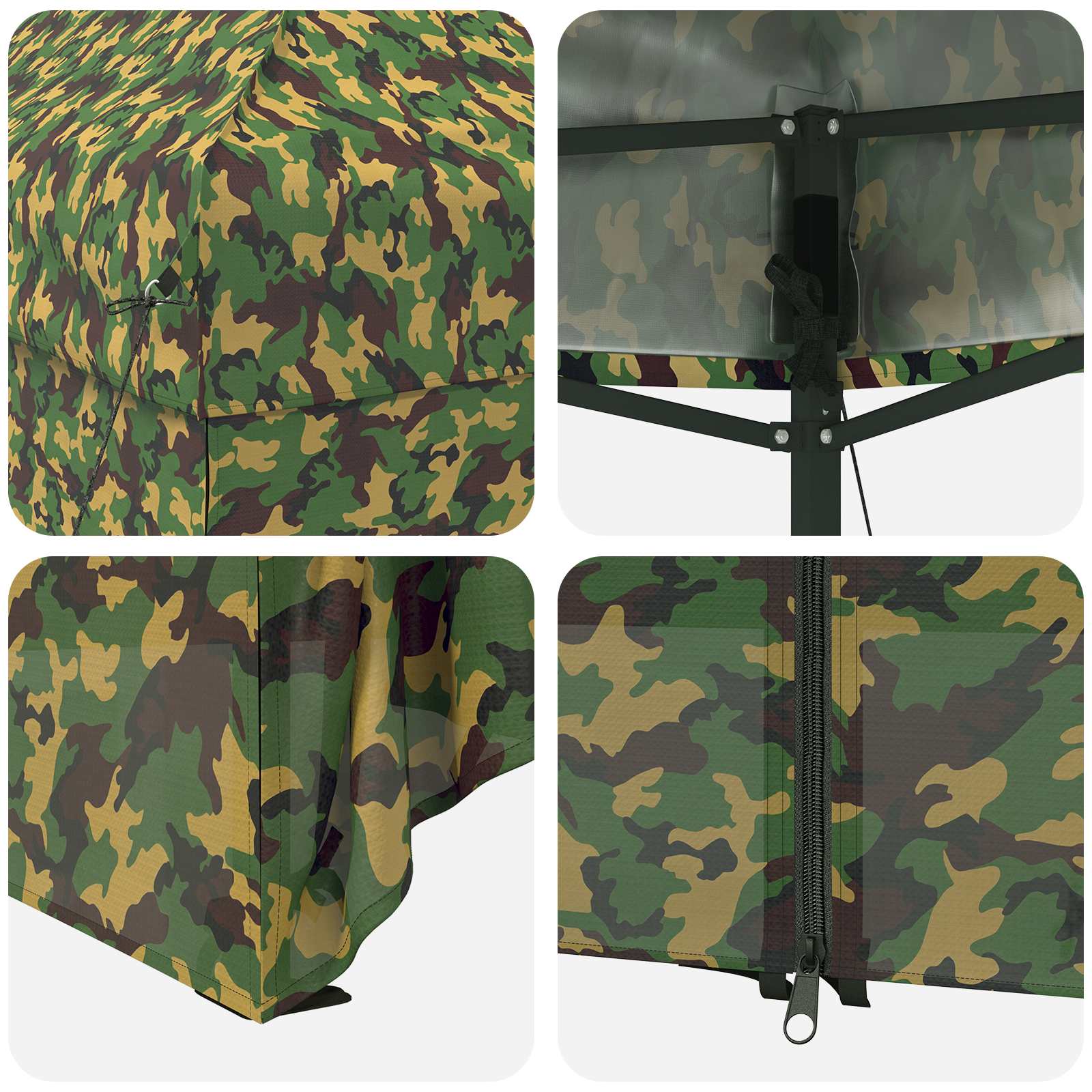 vidaXL Tent met 4 Zijwanden 3 x 4 m Leger Camouflage
