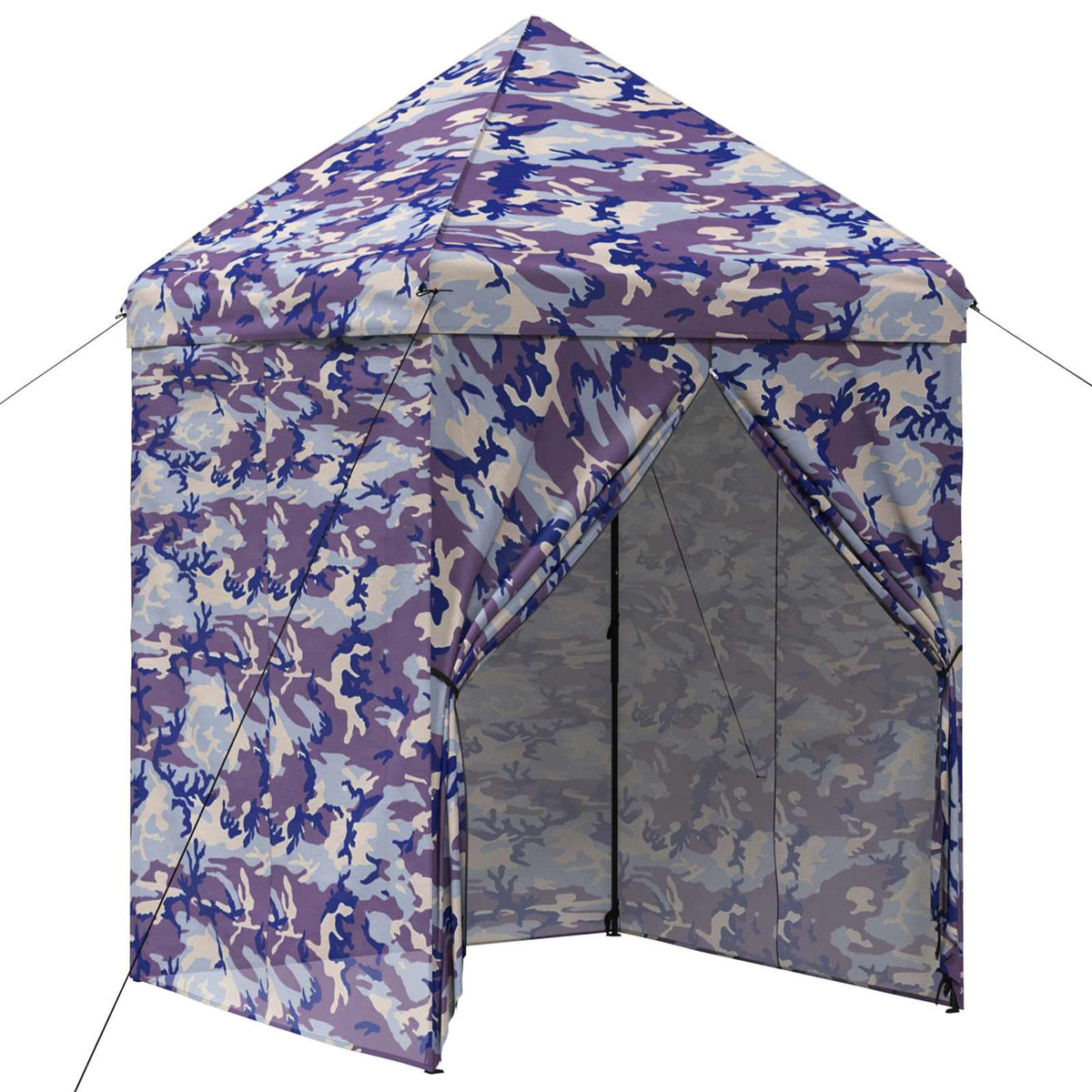 vidaXL Pop-up Gazebo met 4 Zijwanden 2 x 2 m Blauw Camouflage
