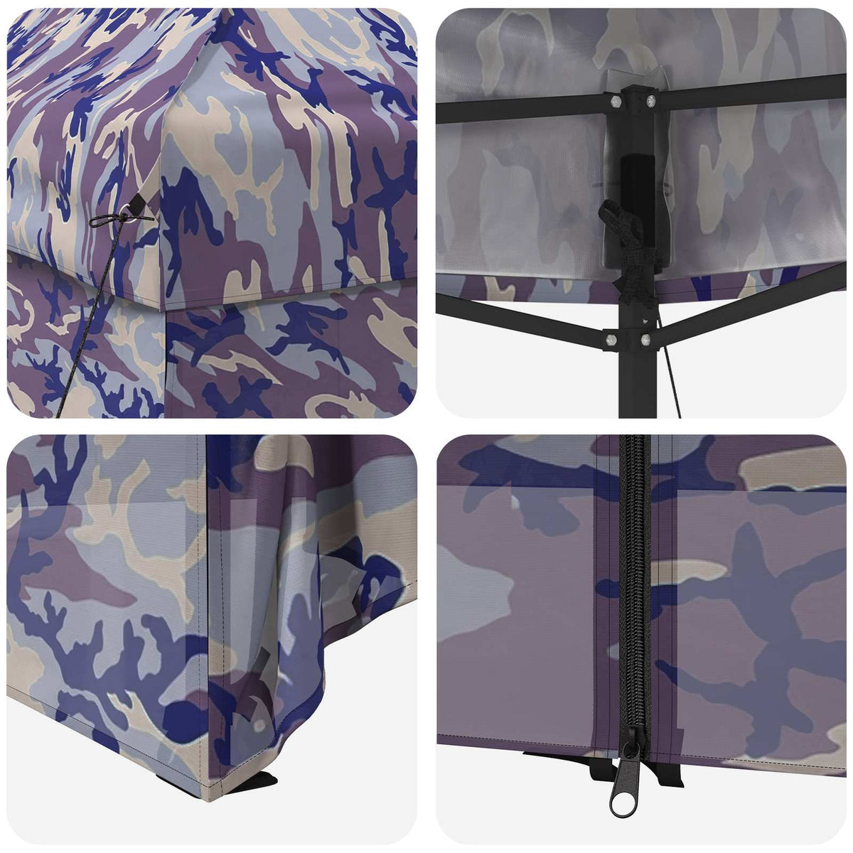 vidaXL Pop-up Gazebo met 4 Zijwanden 2 x 2 m Blauw Camouflage