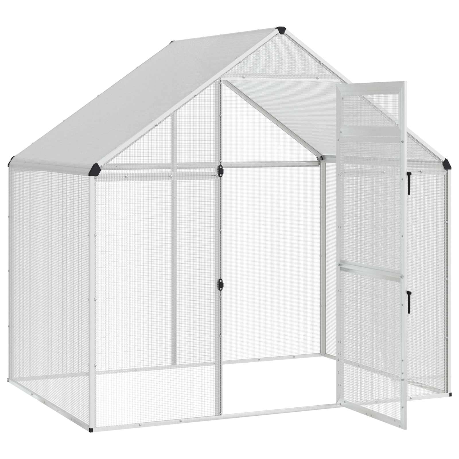 vidaXL Vogelkooi Zilverkleurig 181,5 x 110,5 x 173,5 cm
