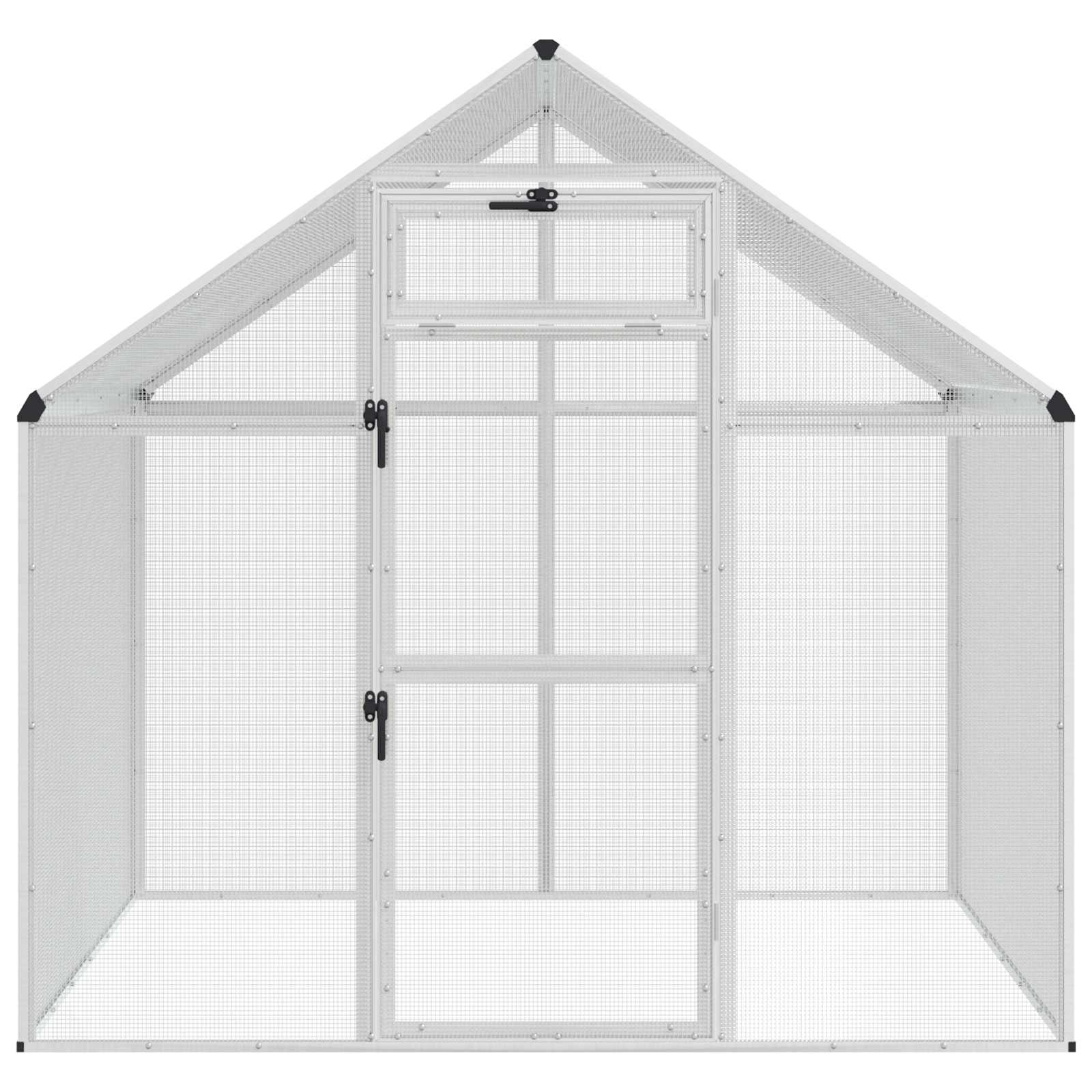 vidaXL Vogelkooi Zilverkleurig 181,5 x 110,5 x 173,5 cm