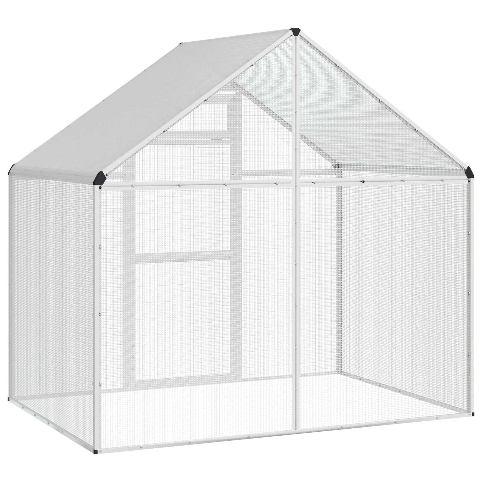vidaXL Vogelkooi Zilverkleurig 181,5 x 110,5 x 173,5 cm