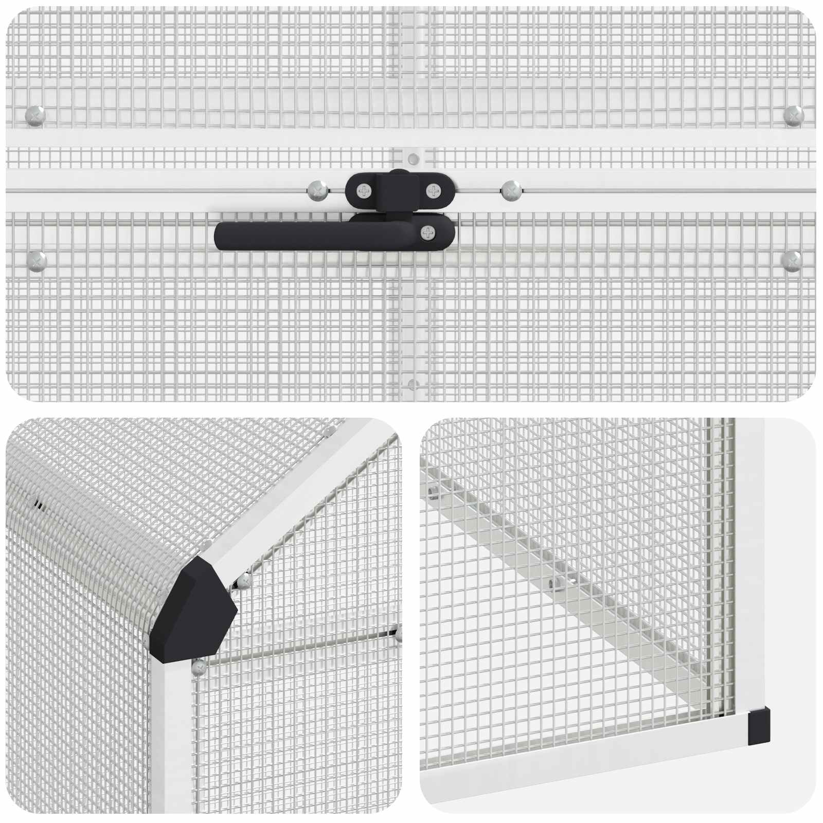 vidaXL Vogelkooi Zilverkleurig 181,5 x 110,5 x 173,5 cm