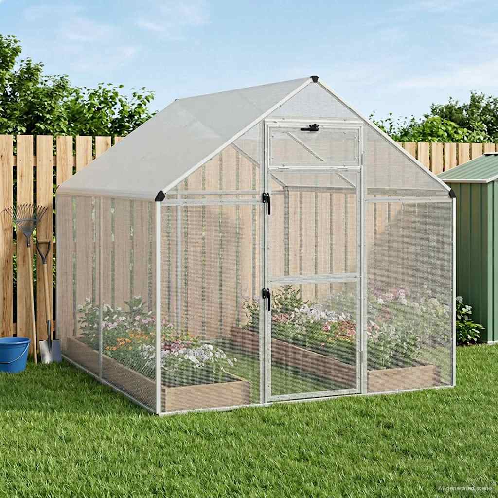 vidaXL Vogelkooi Zilverkleurig 181,5 x 110,5 x 173,5 cm