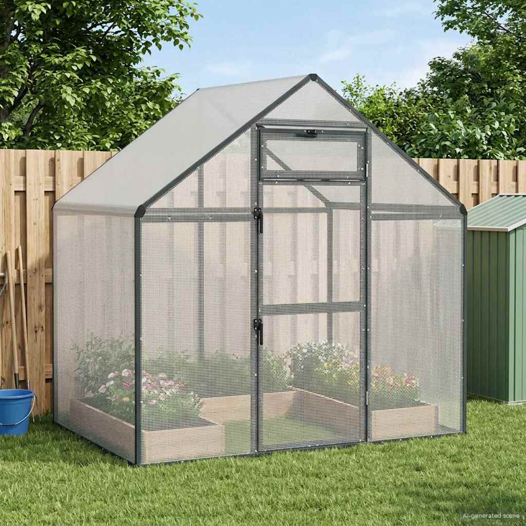 vidaXL Vogelkooi Zilverkleurig 181,5 x 110,5 x 173,5 cm