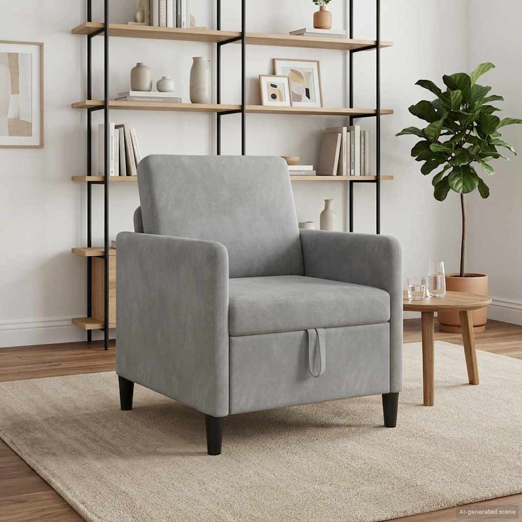 vidaXL Bank met opslag Lichtgrijs 72 x 78 x 87 cm Polyester