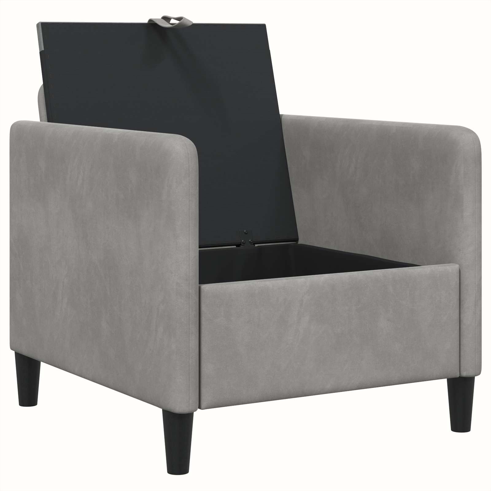 vidaXL Bank met opslag Lichtgrijs 72 x 78 x 87 cm Polyester