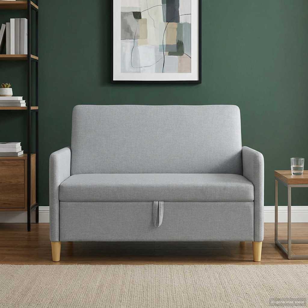 vidaXL Bank met opslag Lichtgrijs 72 x 78 x 87 cm Polyester