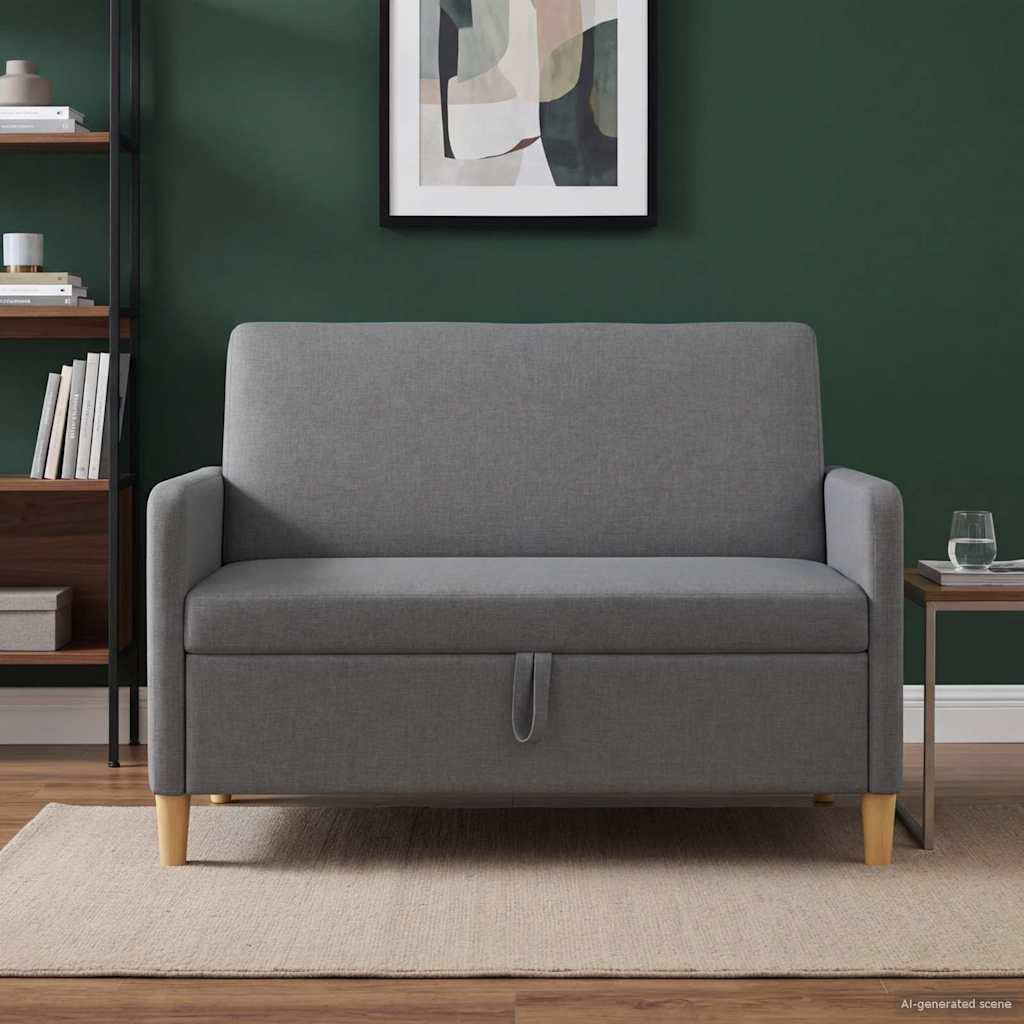 vidaXL Bank met opslag Lichtgrijs 72 x 78 x 87 cm Polyester
