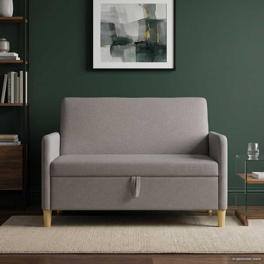 vidaXL Bank met opslag Lichtgrijs 72 x 78 x 87 cm Polyester
